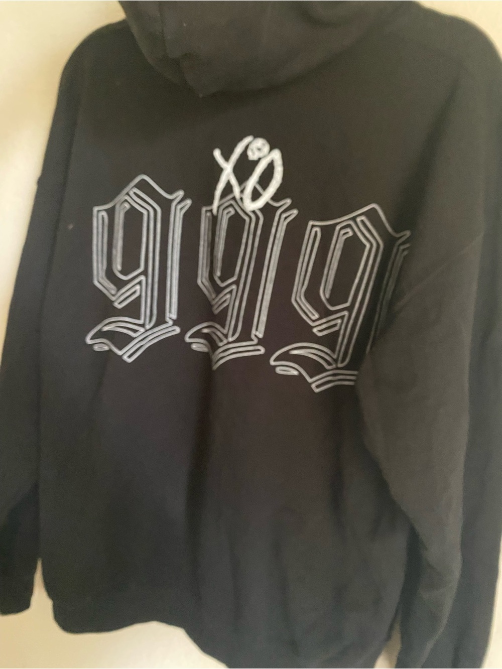 The Weeknd XO x Juice WRLD 999 Club Goth Black Graphic Smile Hoodie Sweatshirt - Picture 13 of 14